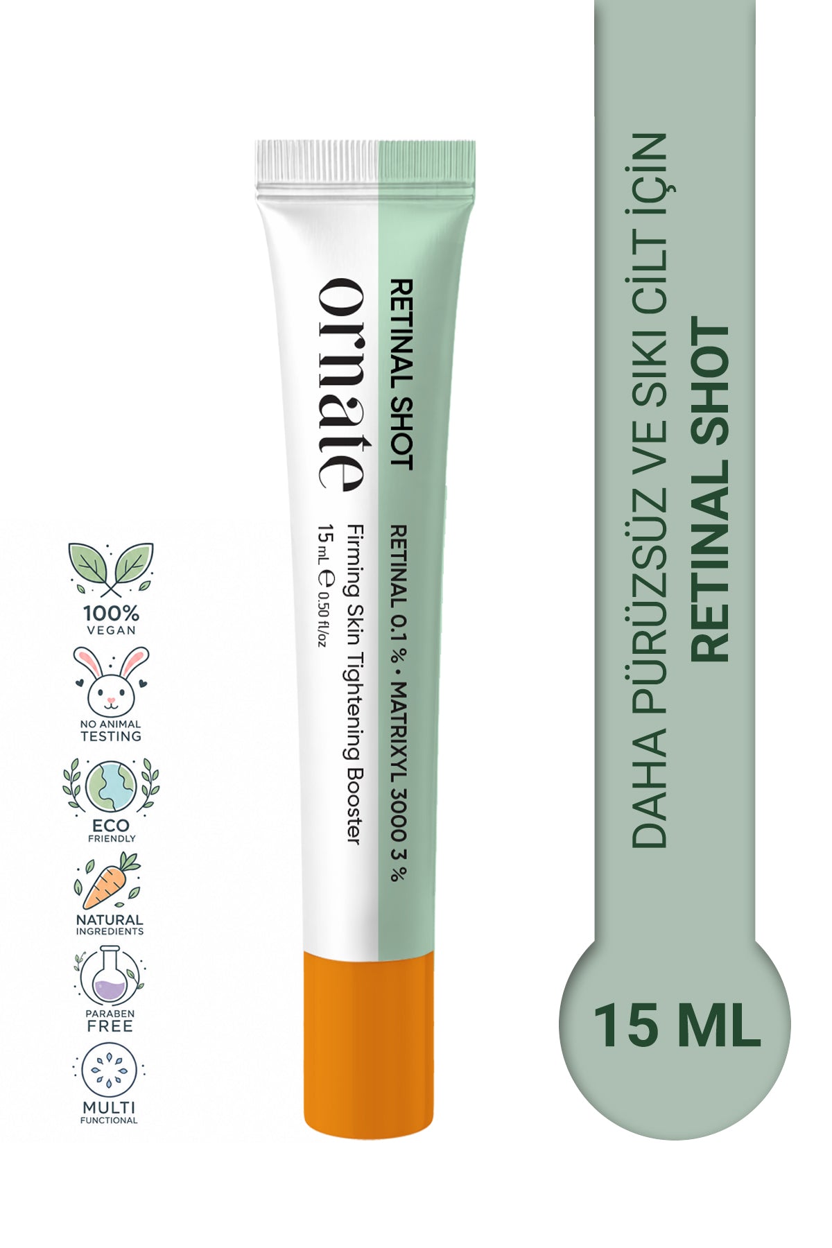 Ornate Retinal Shot %0.1 Retinal + Matrixyl 3000 %3 Kırışıklık Karşıtı Cilt Yenileyici Bakım Kremi 15 mL