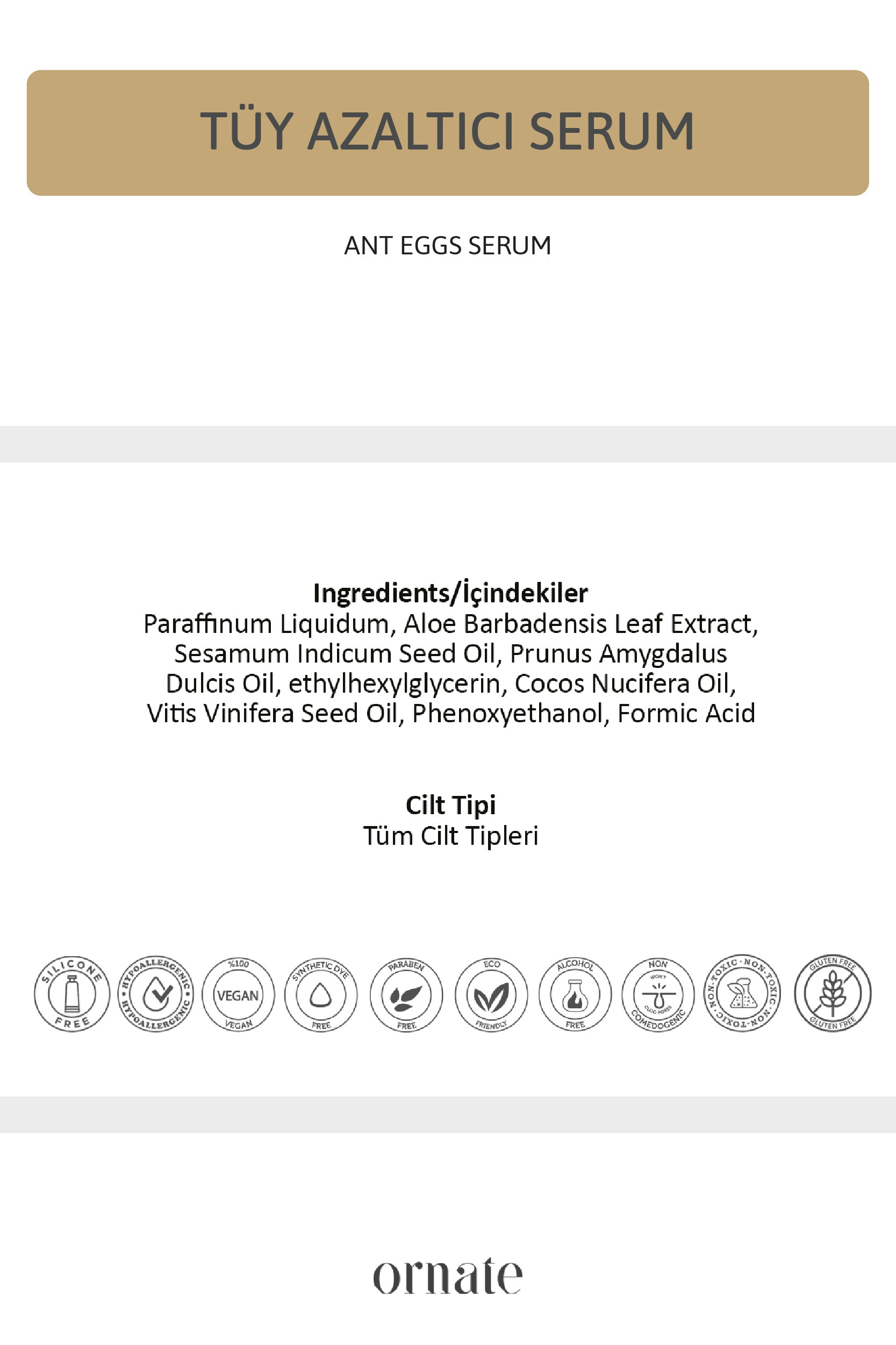 Tüy Azaltıcı Ve İnceltici Serum