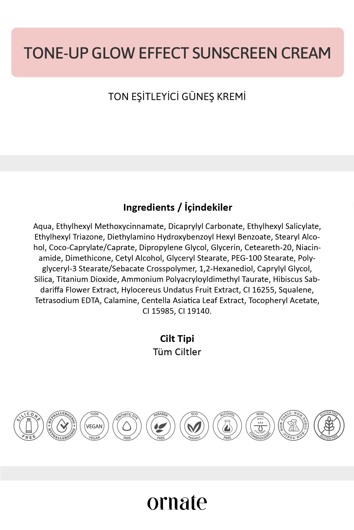Aydınlatıcı, Ton Eşitleyici, Glow Effect Hibiskus, Pitaya ve Centella SPF50+ Güneş Kremi 50 mL